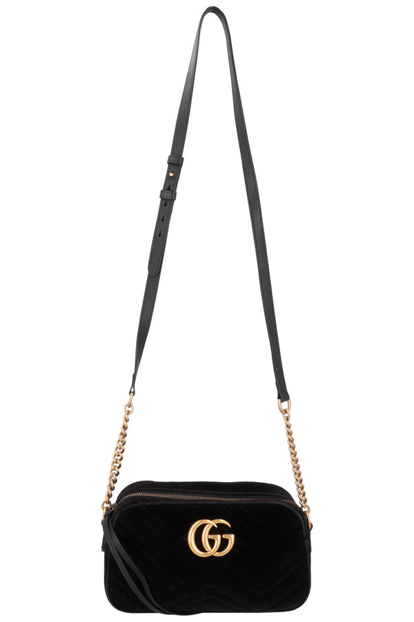 GUCCI Marmont Camera Bag Velvet Black