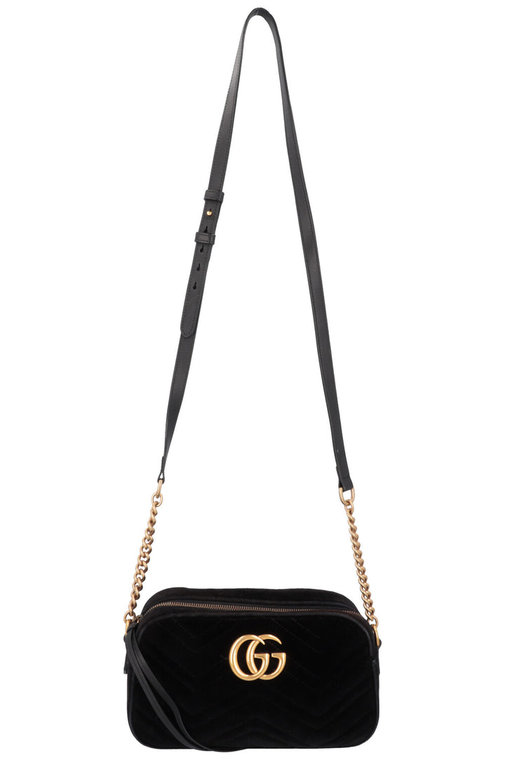 GUCCI Marmont Camera Bag Velvet Black