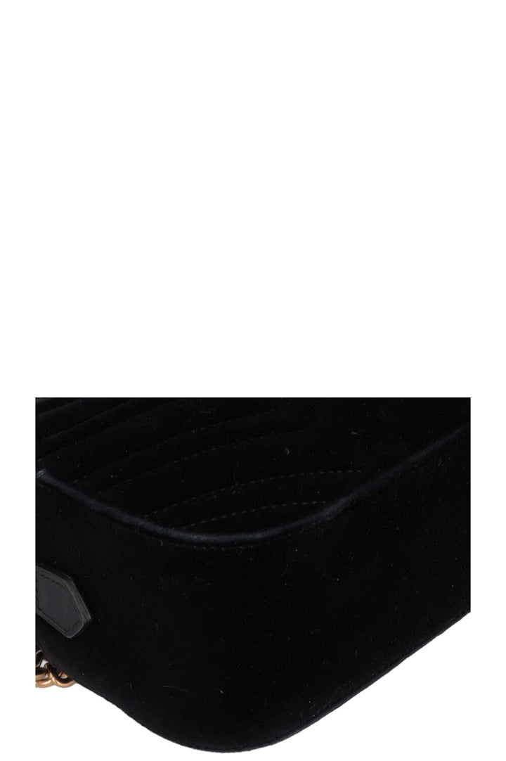GUCCI Marmont Camera Bag Velvet Black