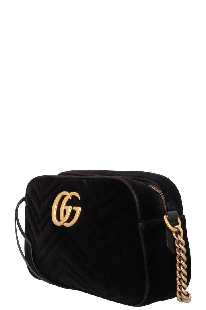 GUCCI Marmont Camera Bag Velvet Black