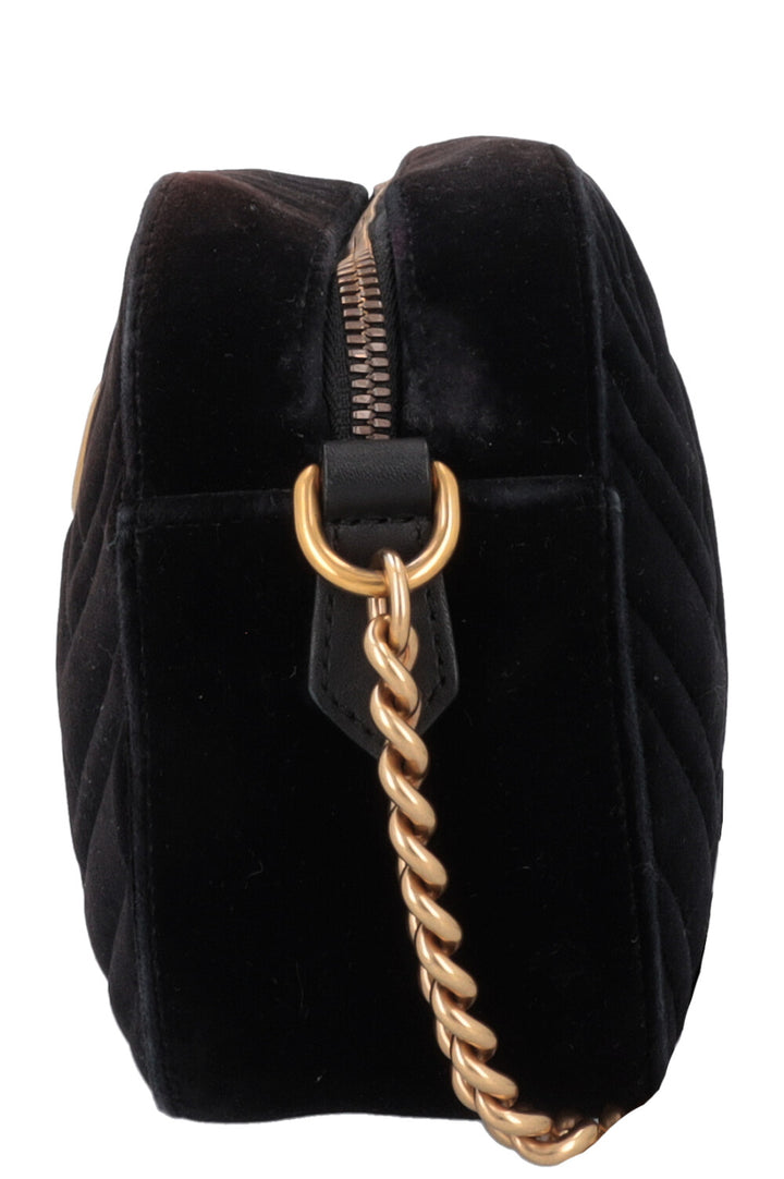 GUCCI Marmont Camera Bag Velvet Black