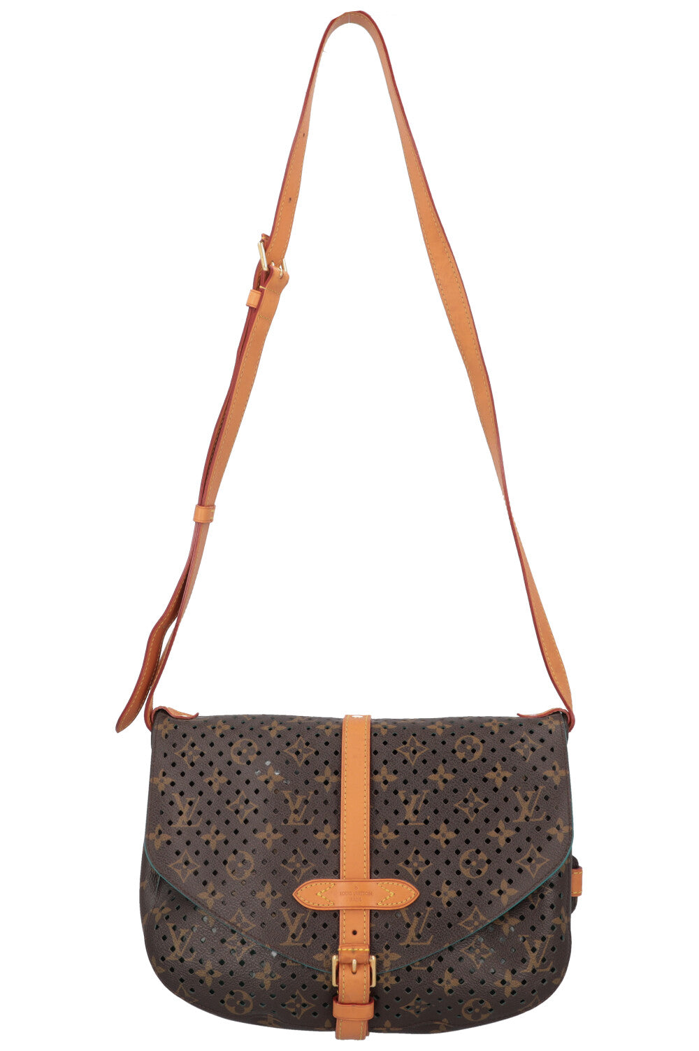 LOUIS VUITTON Saumur 30 Laserprint Bag MNG Canvas
