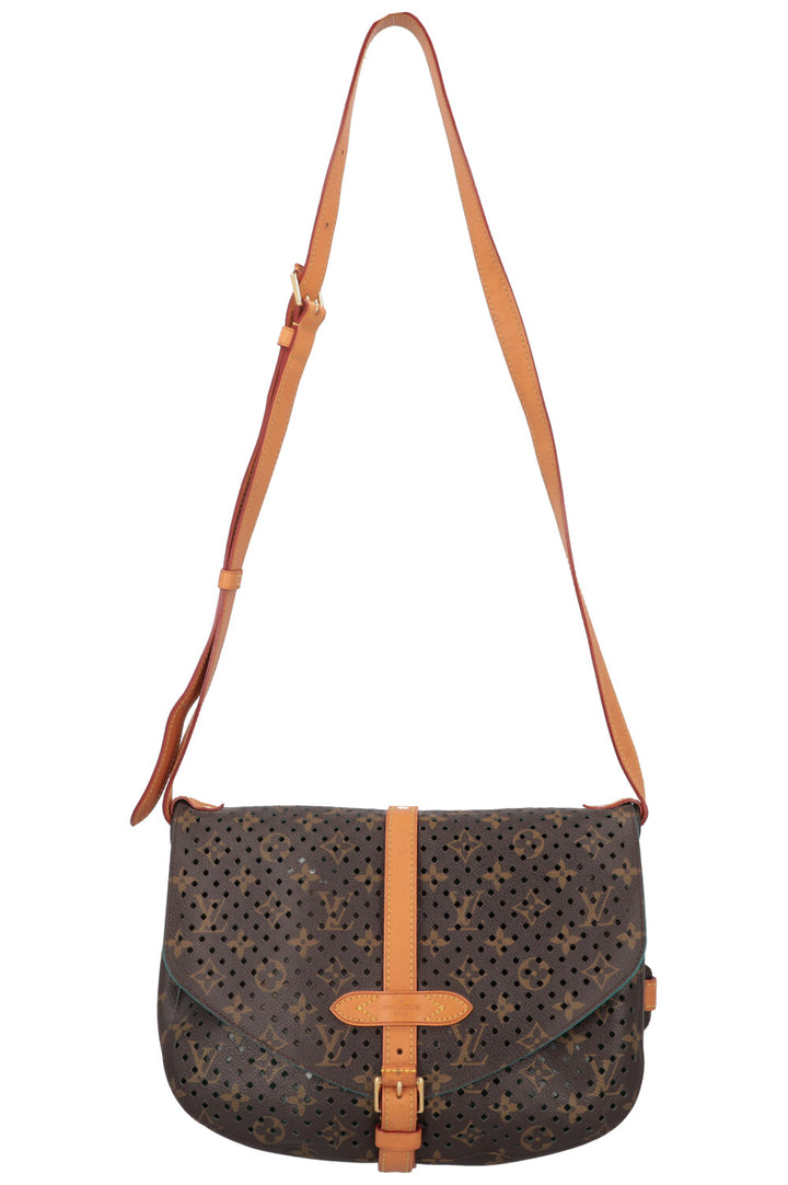 LOUIS VUITTON Saumur 30 Laserprint Bag MNG Canvas