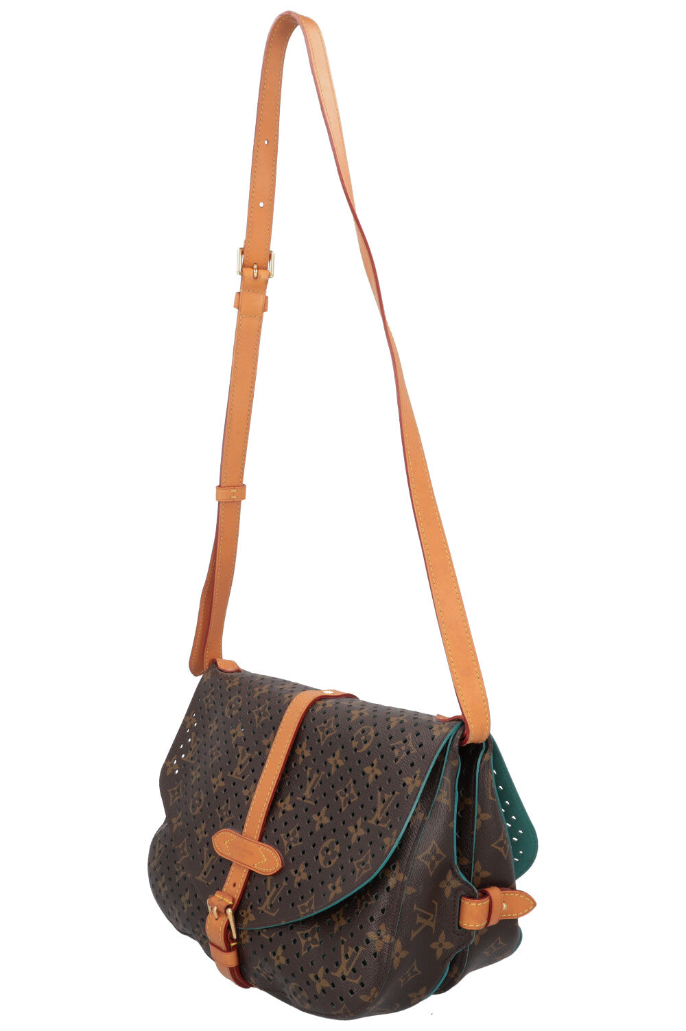 LOUIS VUITTON Saumur 30 Laserprint Bag MNG Canvas