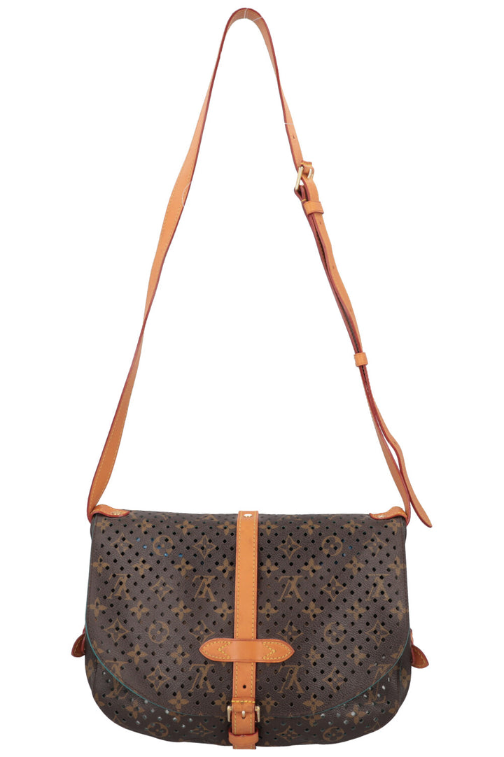LOUIS VUITTON Saumur 30 Laserprint Bag MNG Canvas