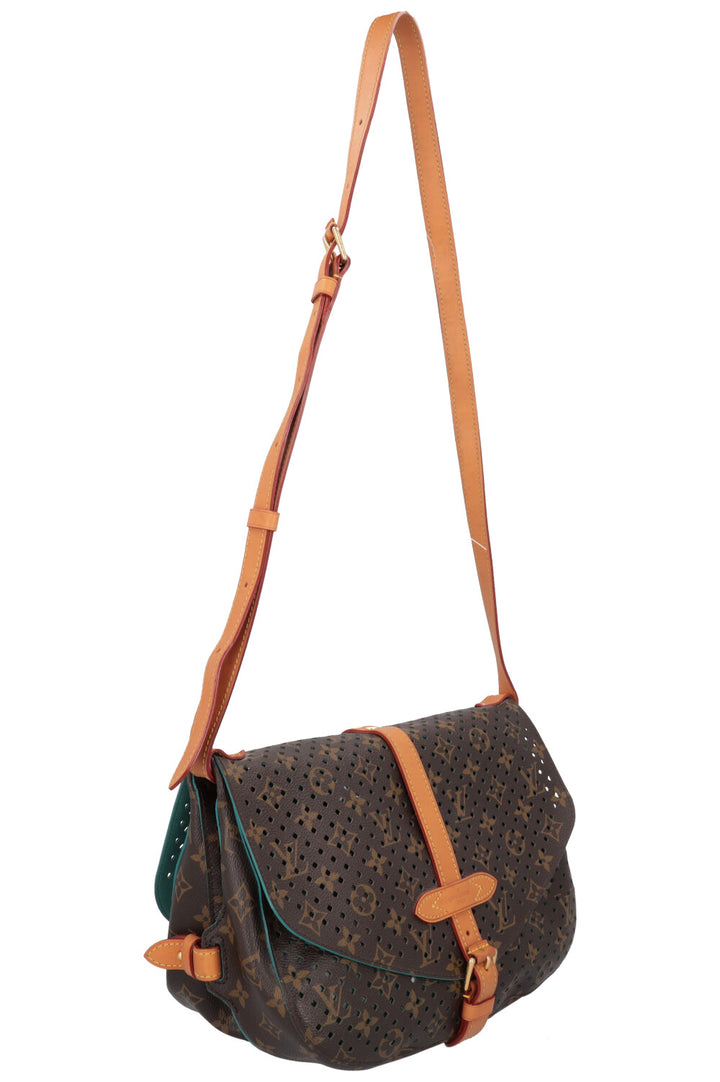 LOUIS VUITTON Saumur 30 Laserprint Bag MNG Canvas