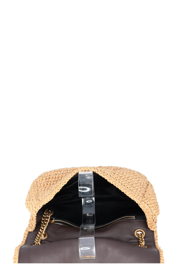 SAINT LAURENT Niki Bag Raffia Beige