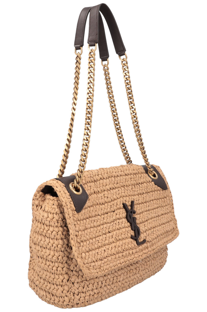 SAINT LAURENT Niki Bag Raffia Beige
