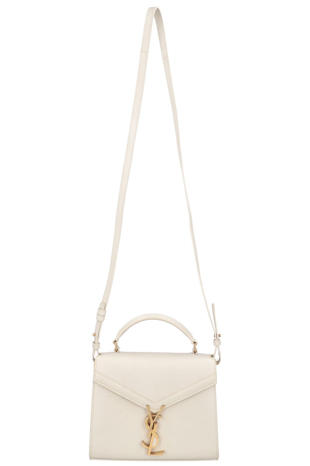 SAINT LAURENT Mini Cassandra Top Handle Bag Ivory