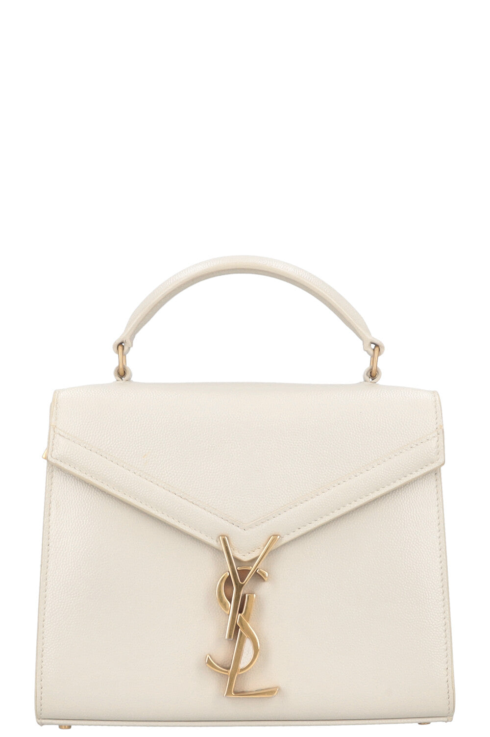 SAINT LAURENT Mini Cassandra Top Handle Bag Ivory
