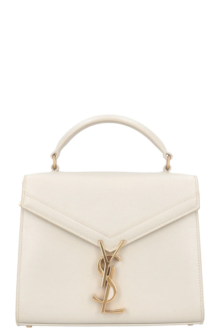 SAINT LAURENT Mini Cassandra Top Handle Bag Ivory