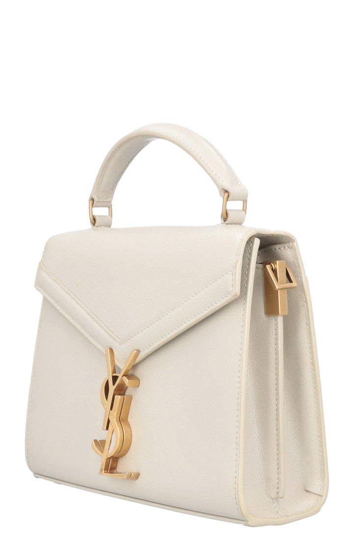 SAINT LAURENT Mini Cassandra Top Handle Bag Ivory