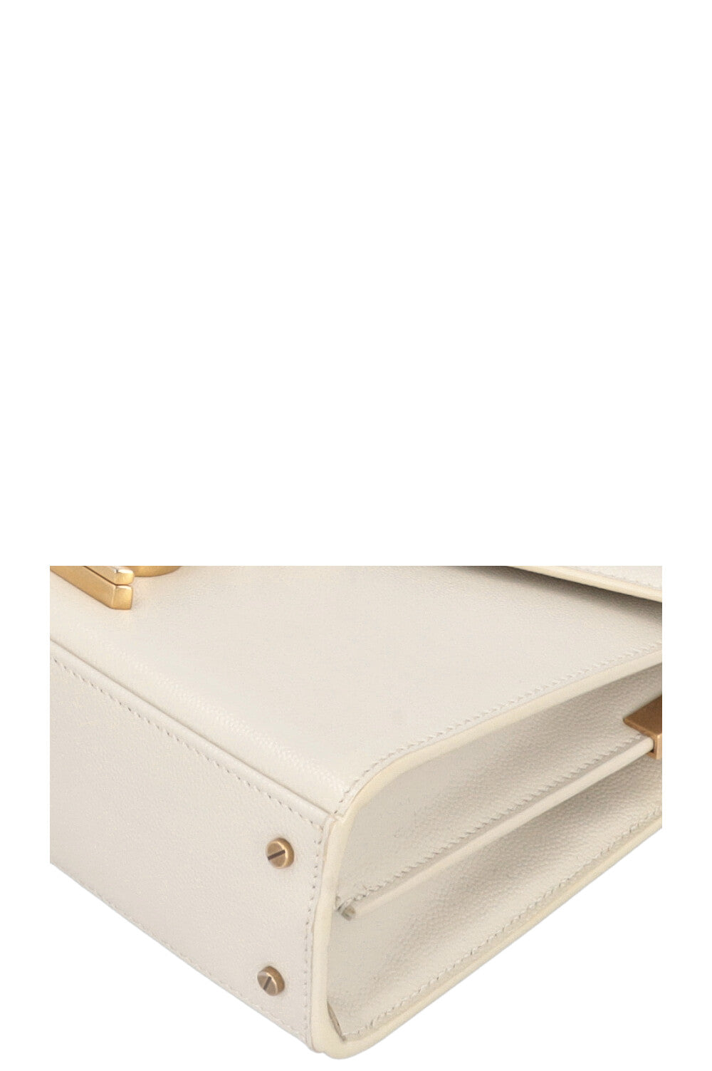SAINT LAURENT Mini Cassandra Top Handle Bag Ivory