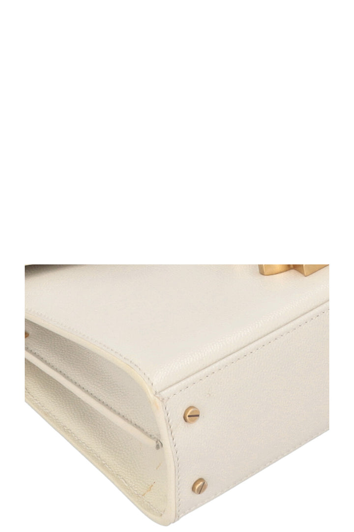 SAINT LAURENT Mini Cassandra Top Handle Bag Ivory