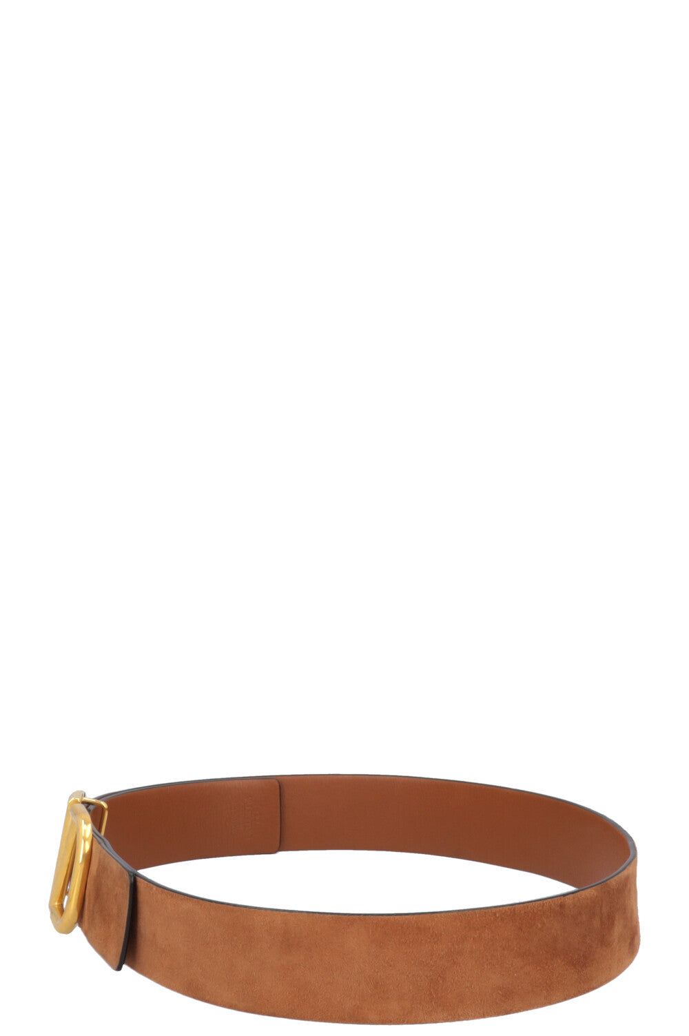 VALENTINO V Logo Belt Suede Brown
