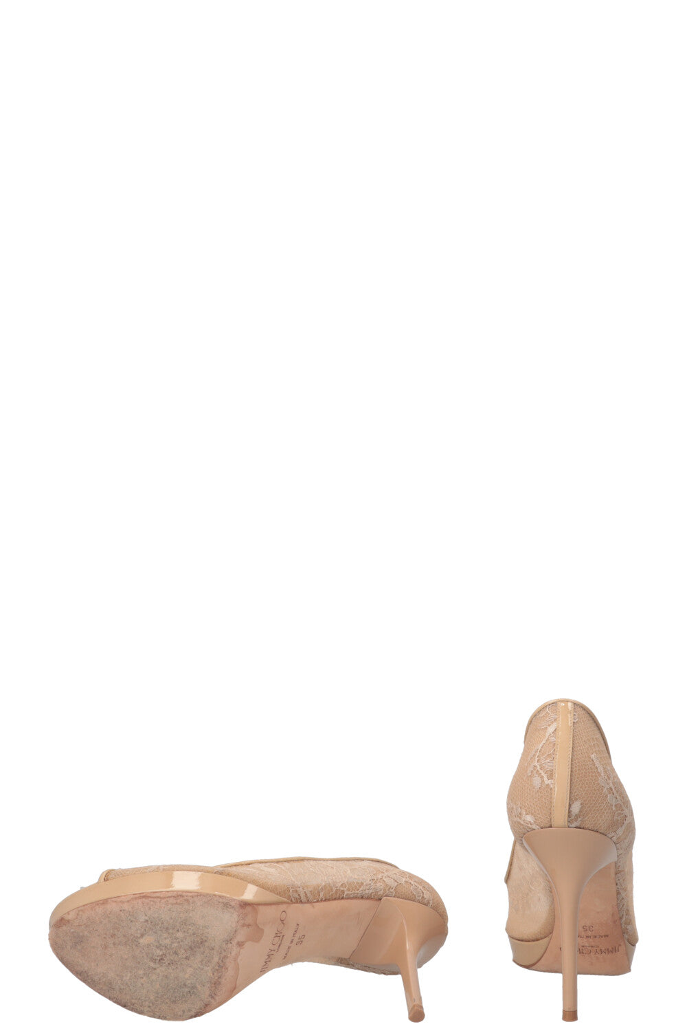 JIMMY CHOO Luna Peep-toe Pumps Lace cream