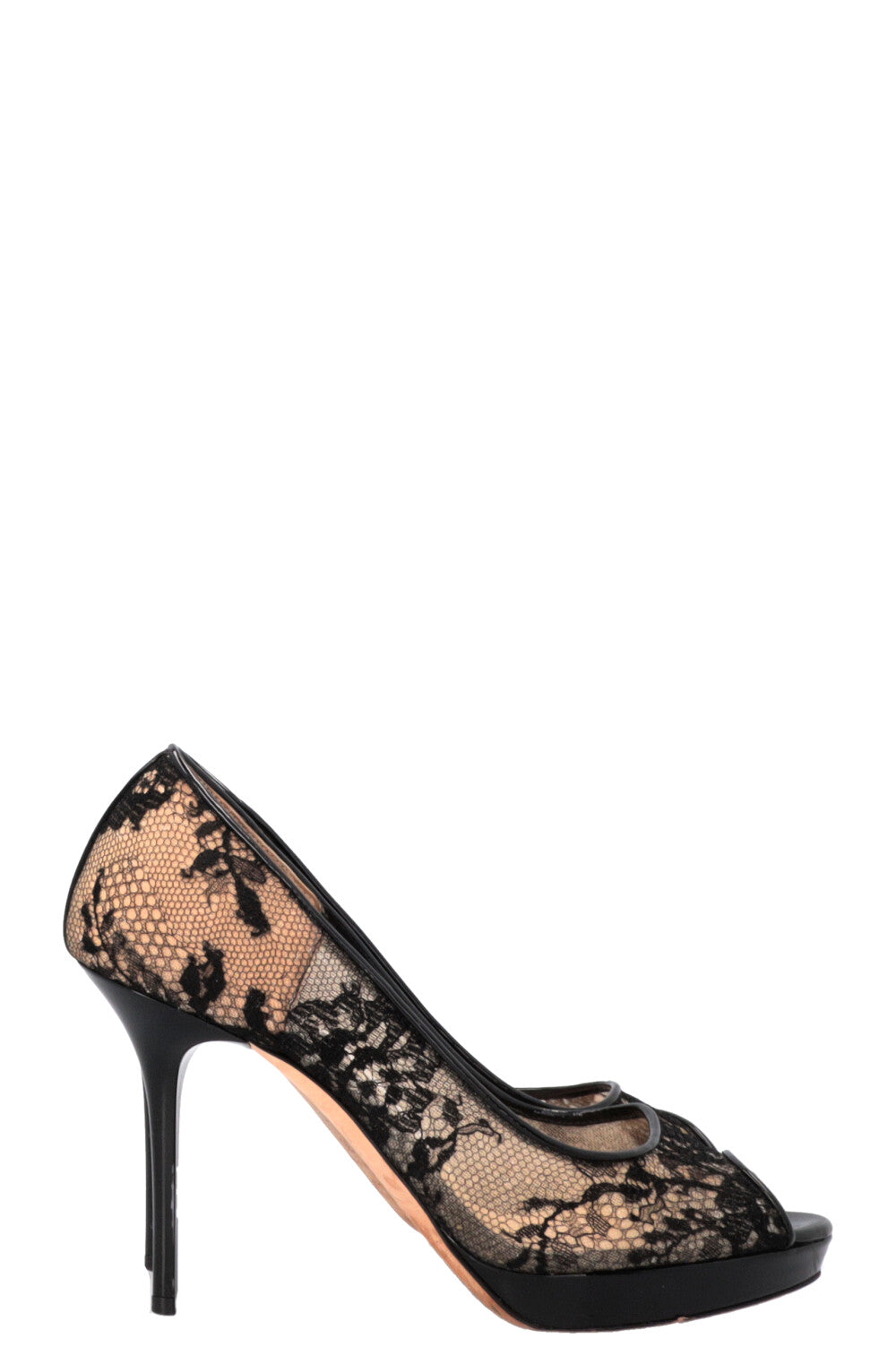 JIMMY CHOO Luna Peep-toe Pumps Lace black