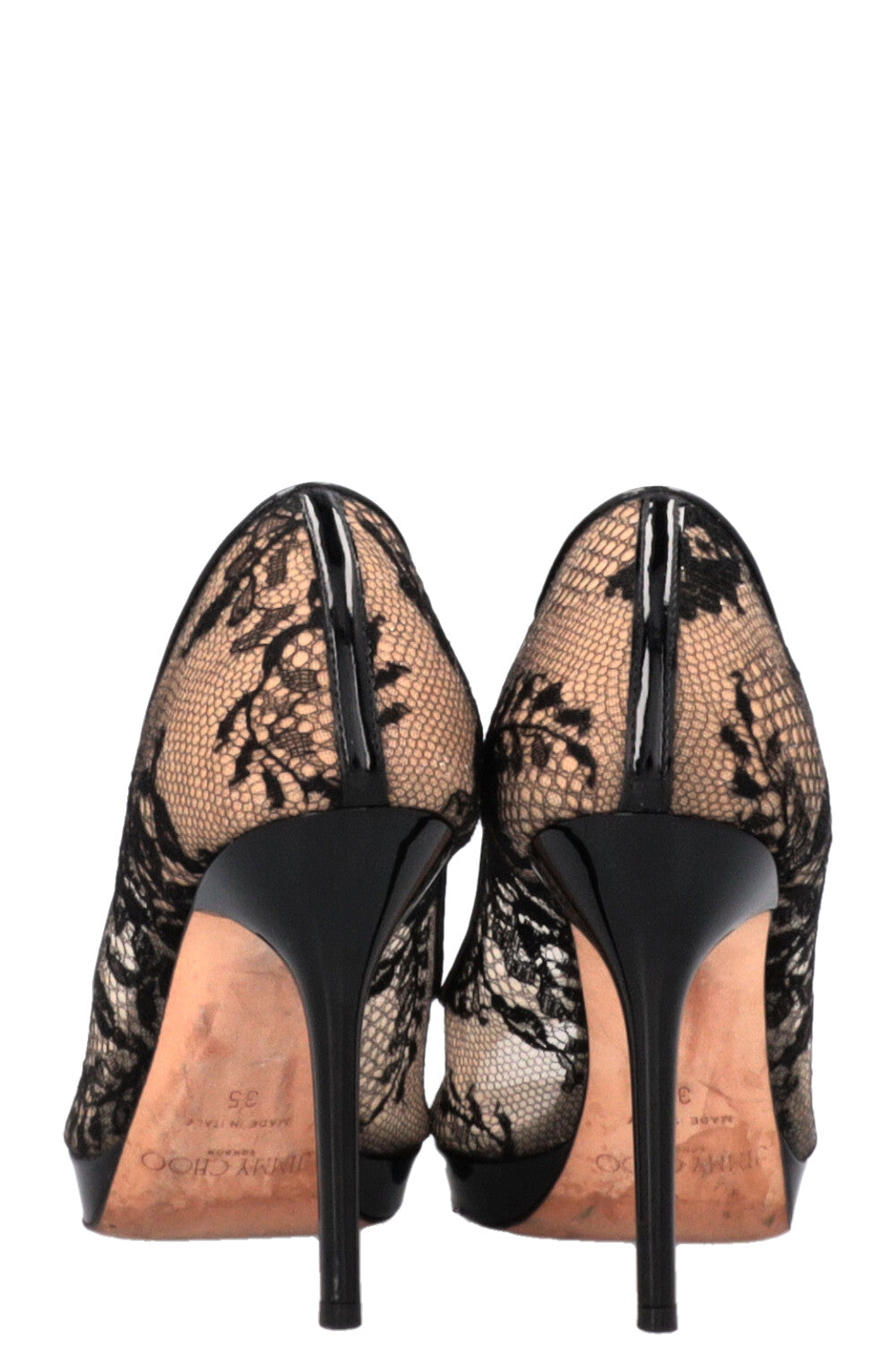JIMMY CHOO Luna Peep-toe Pumps Lace black