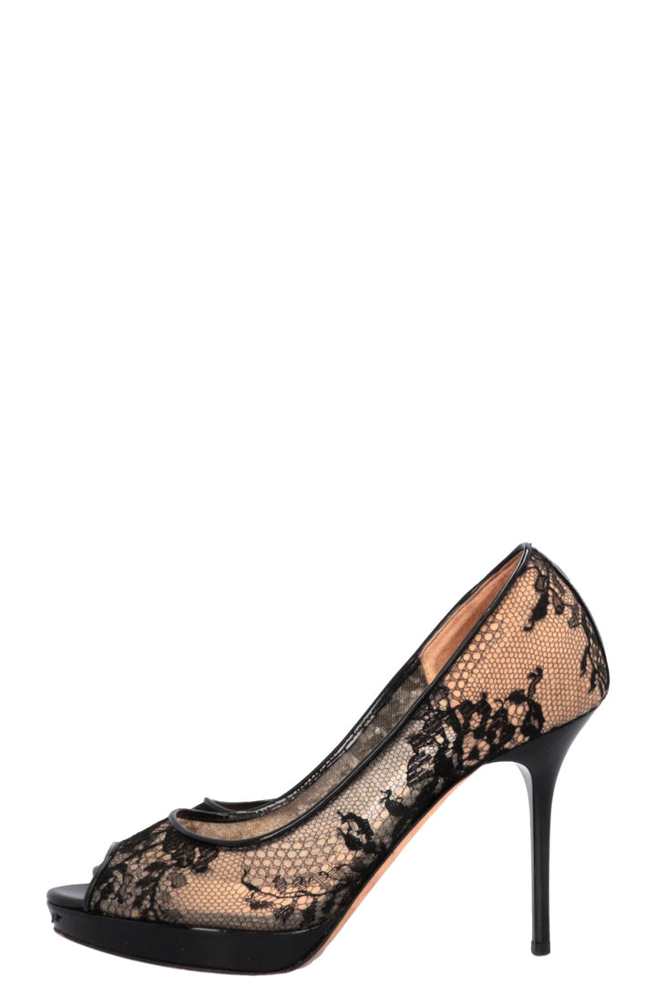 JIMMY CHOO Luna Peep-toe Pumps Lace black