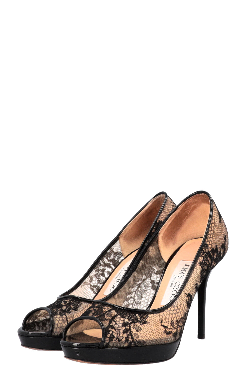 JIMMY CHOO Luna Peep-toe Pumps Lace black