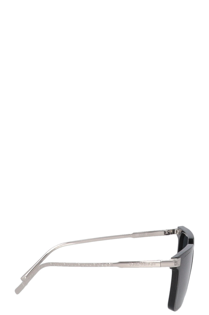 LOUIS VUITTON Rise Square Sunglasses Black Silver