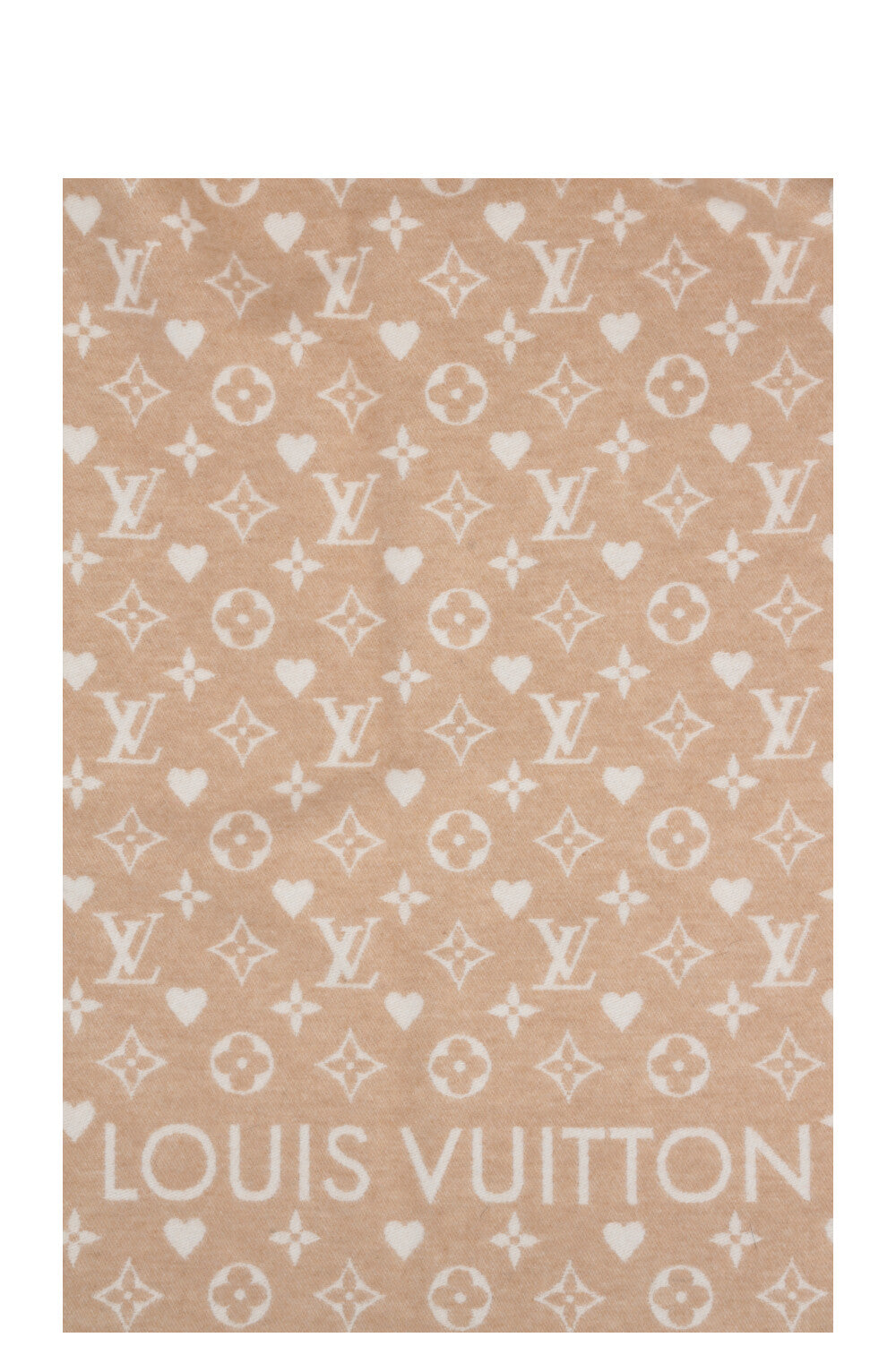 Écharpe Louis Vuitton Game On cœurs laine beige