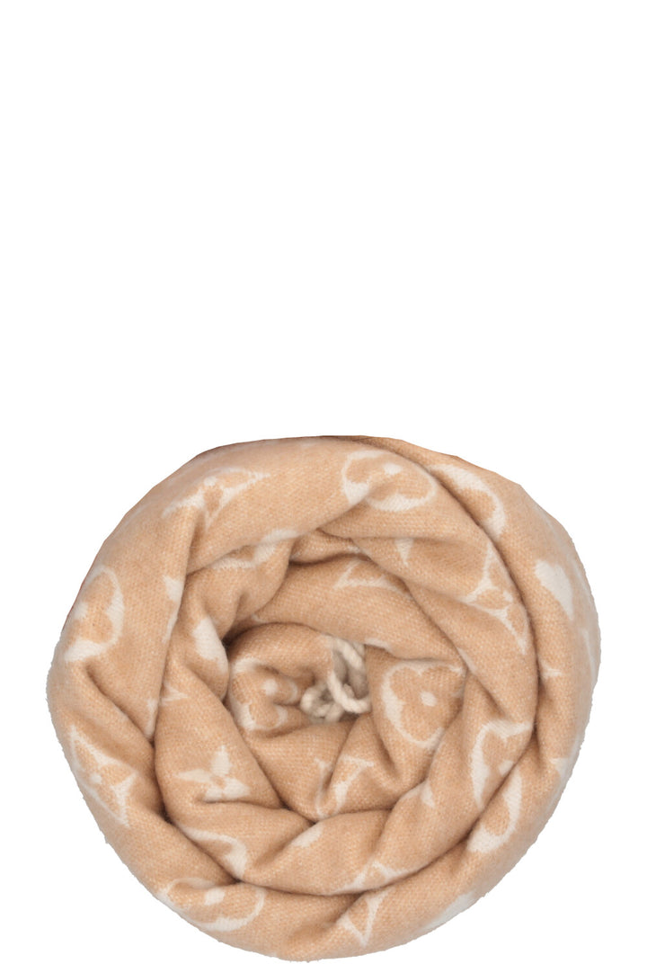 Écharpe Louis Vuitton Game On cœurs laine beige