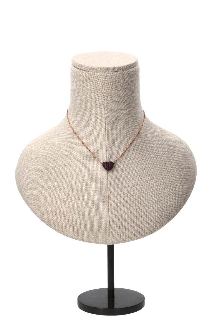 POMELLATO Tabou Garnets Heart Necklace 18k Rose Gold