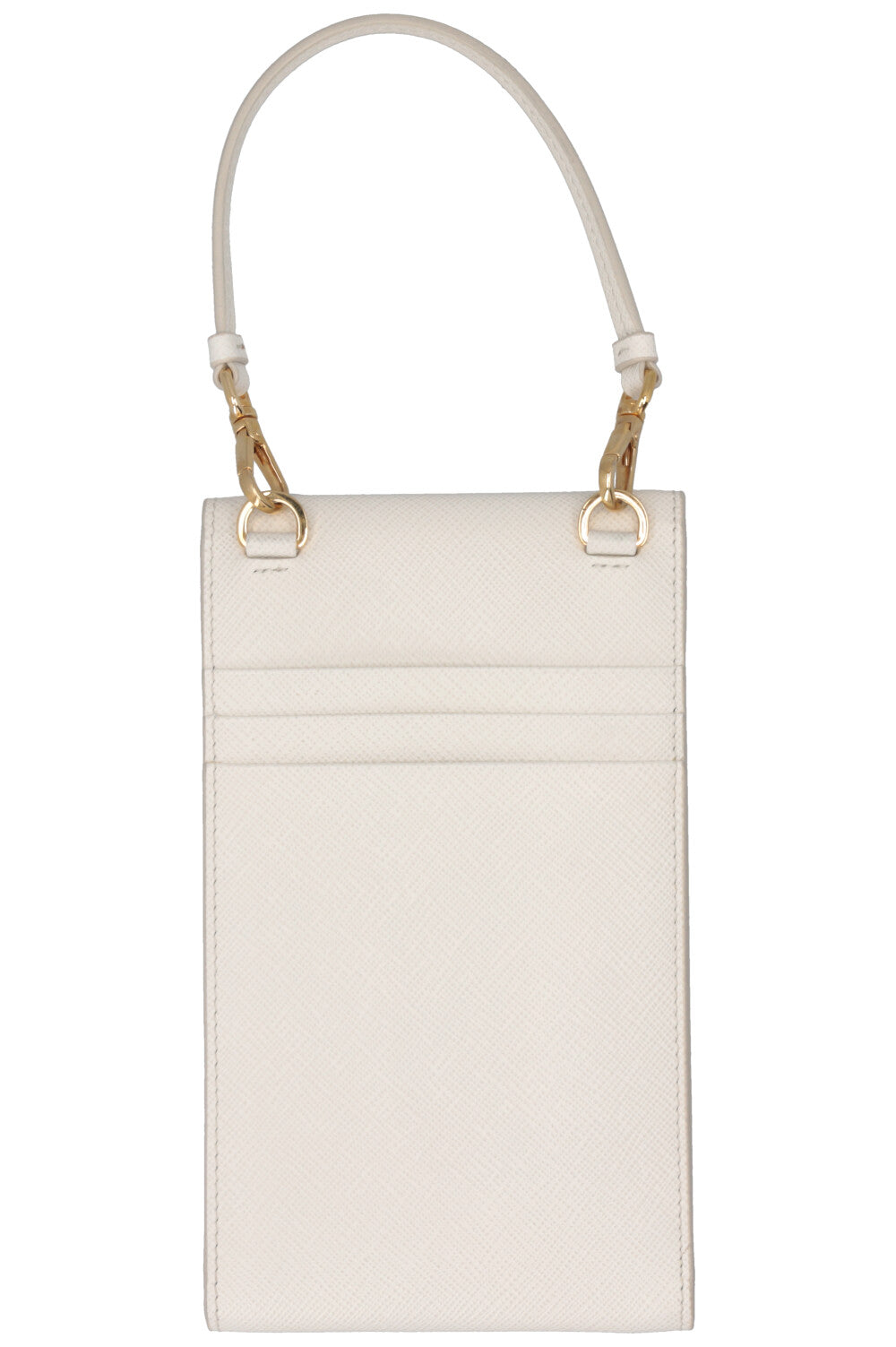 PRADA 2023 Triangle Mini Phone Bag Saffiano White