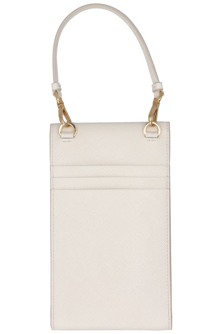 PRADA 2023 Triangle Mini Phone Bag Saffiano White