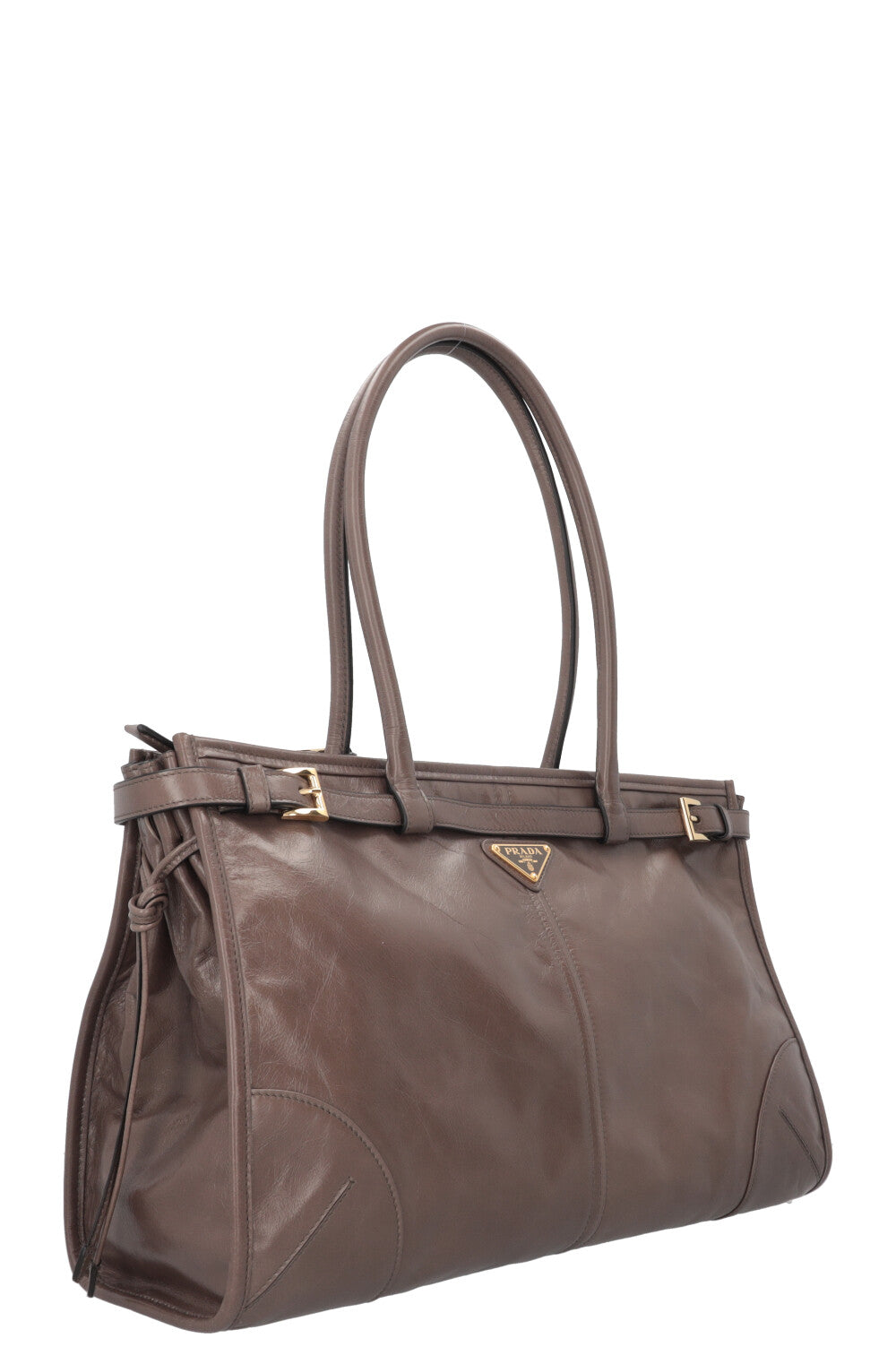 PRADA Bonnie Shoulder Bag Large Leather Taupe