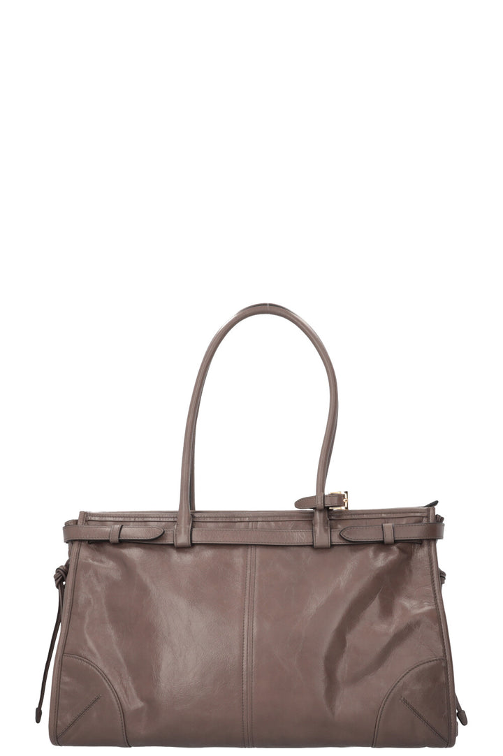 PRADA Bonnie Shoulder Bag Large Leather Taupe