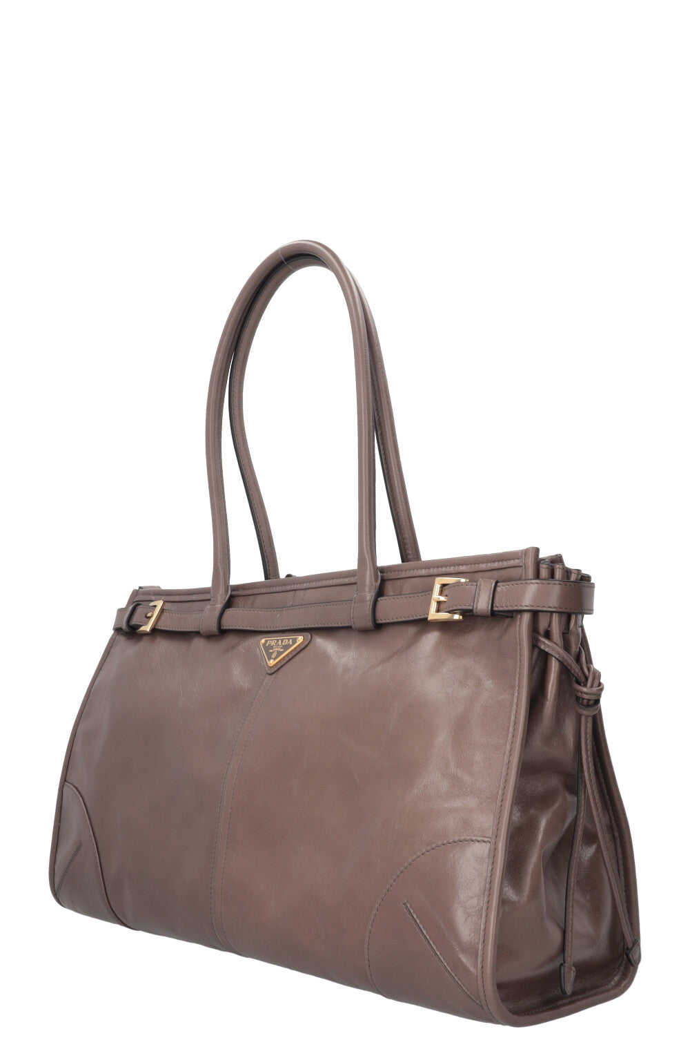 PRADA Bonnie Shoulder Bag Large Leather Taupe