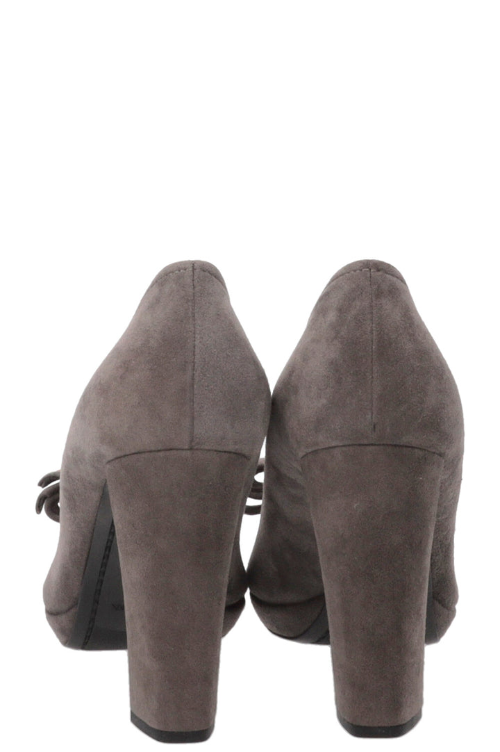 PRADA Bow Heels Suede Grey