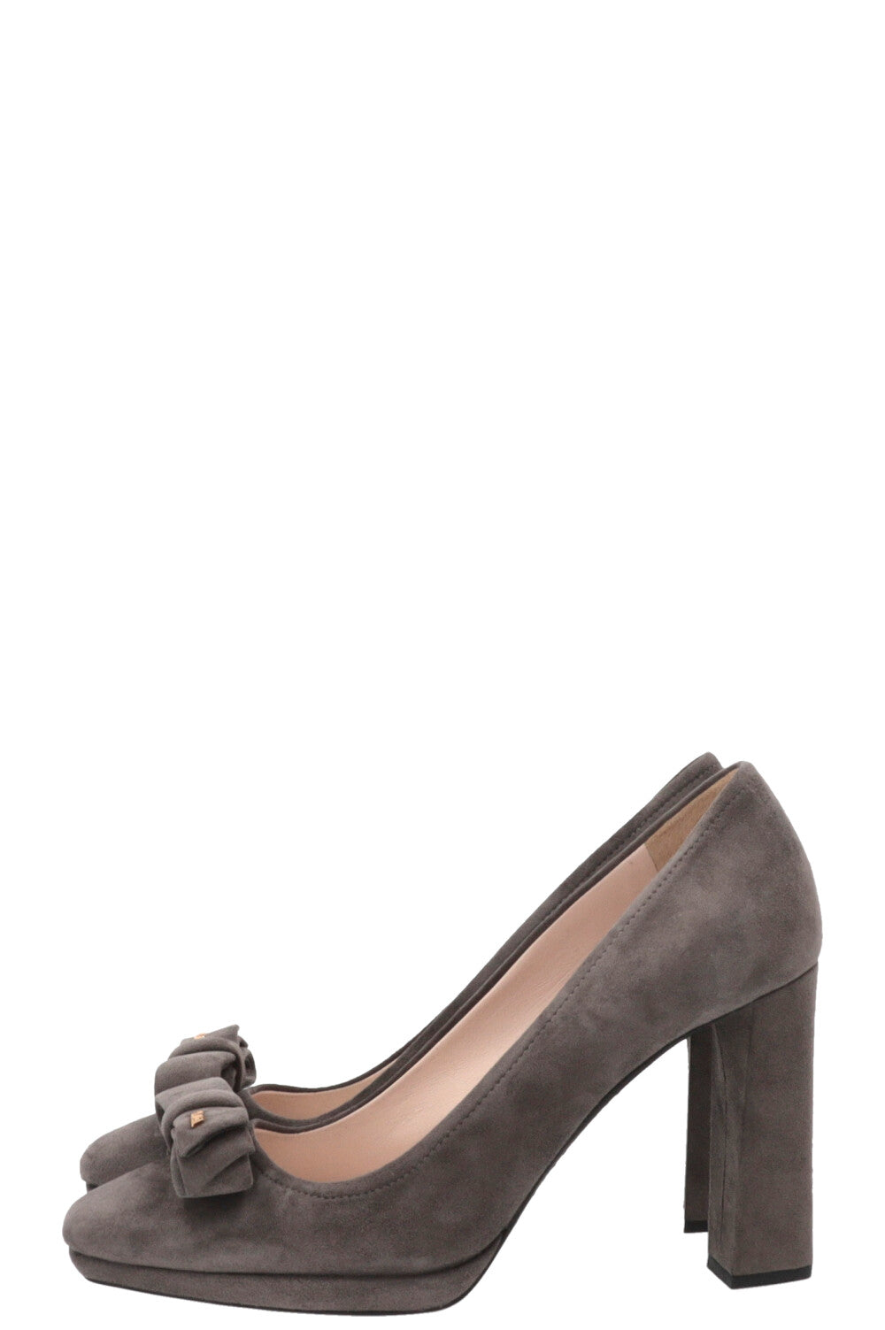 PRADA Bow Heels Suede Grey