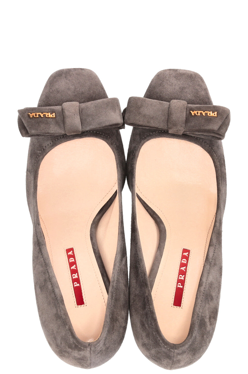 PRADA Bow Heels Suede Grey