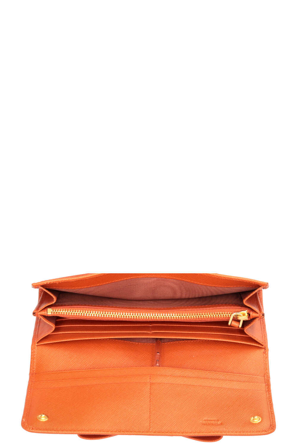 PRADA Portefeuille long Saffiano à nœud Orange