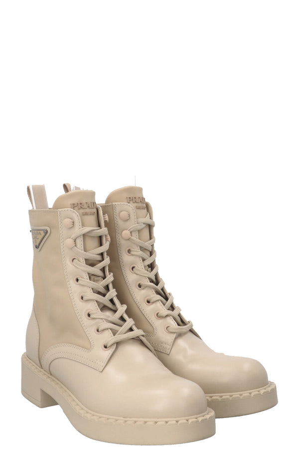 PRADA Brushed Re-Nylon Boots Beige