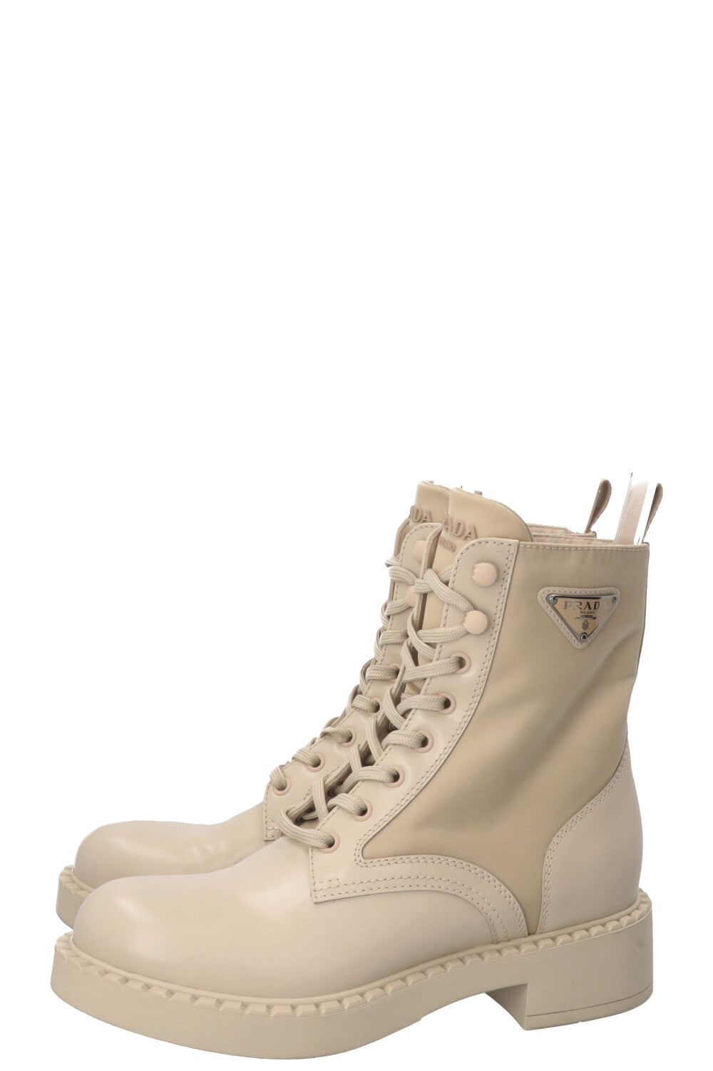 PRADA Brushed Re-Nylon Boots Beige