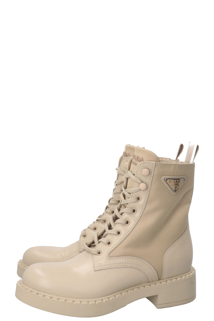 PRADA Brushed Re-Nylon Boots Beige