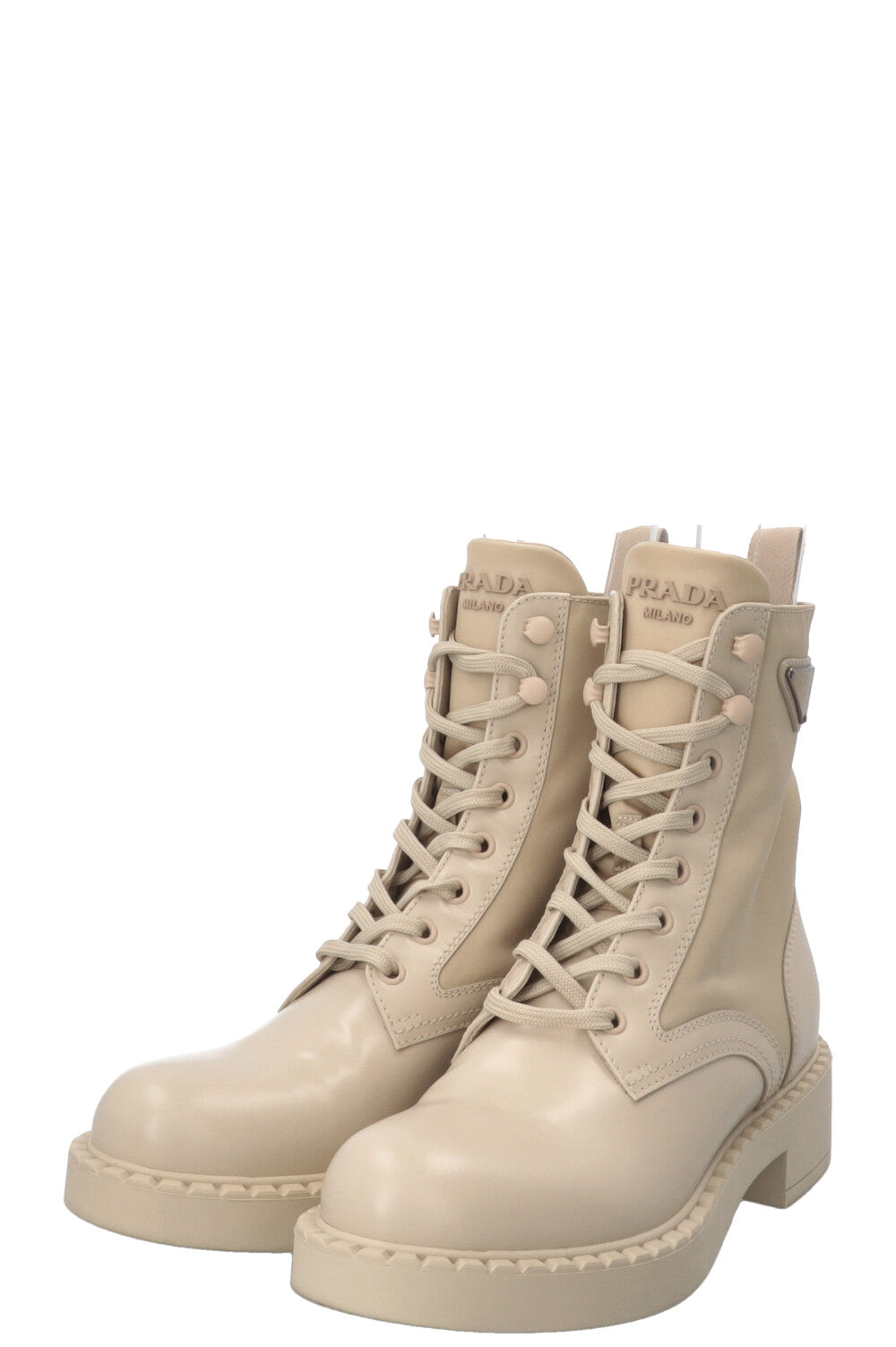 PRADA Brushed Re-Nylon Boots Beige