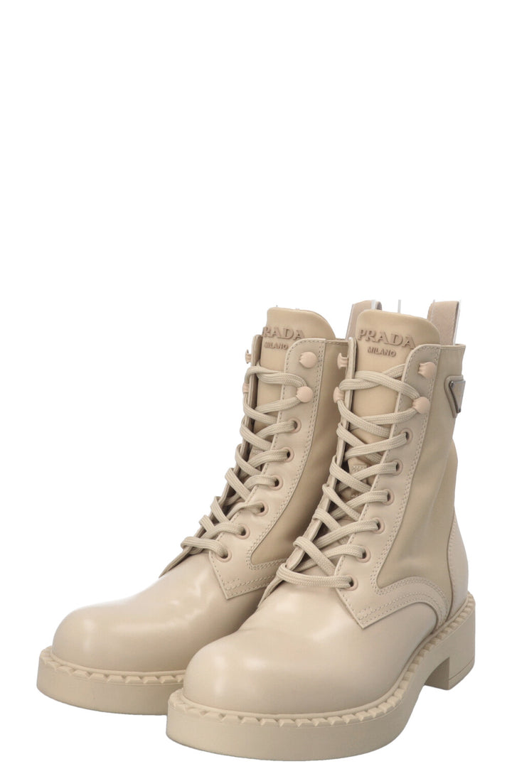 PRADA Brushed Re-Nylon Boots Beige