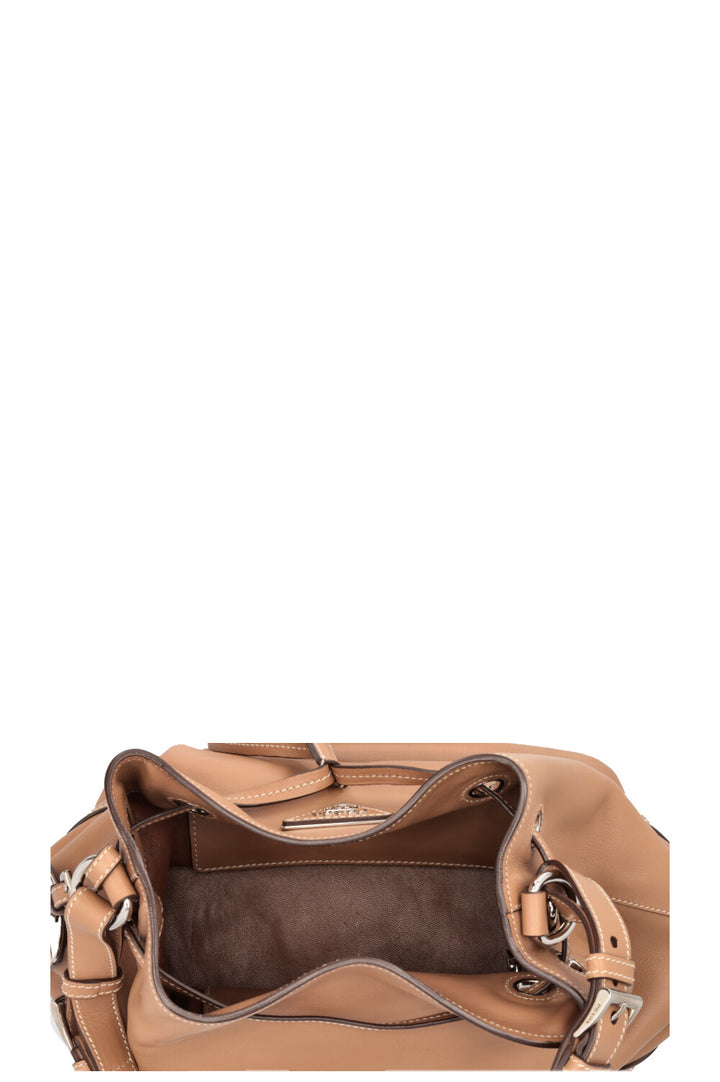 PRADA Bucket Bag Leather Caramel