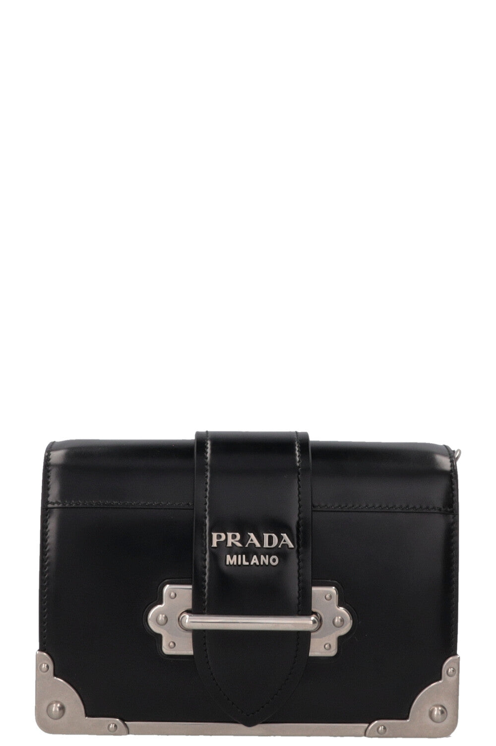PRADA Cahier Bag Silver Black