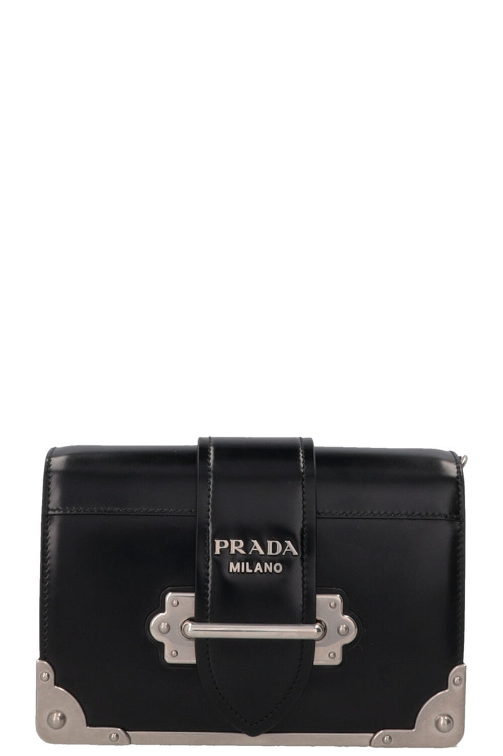 PRADA Cahier Bag Silver Black