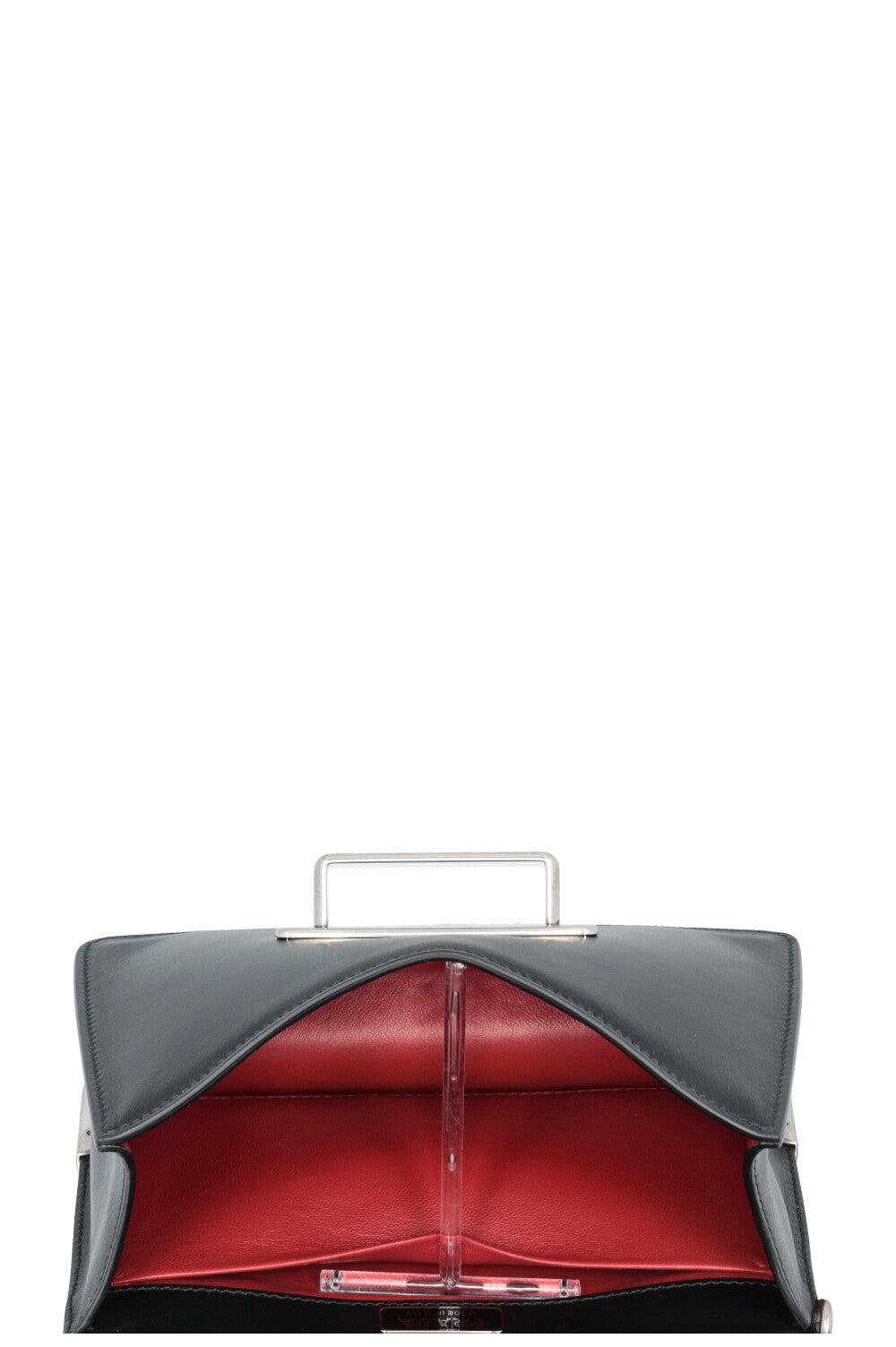 PRADA Cahier Bag Silver Black