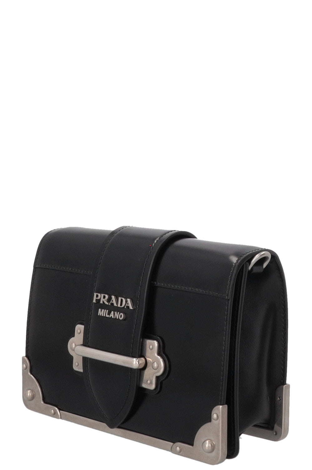 PRADA Cahier Bag Silver Black