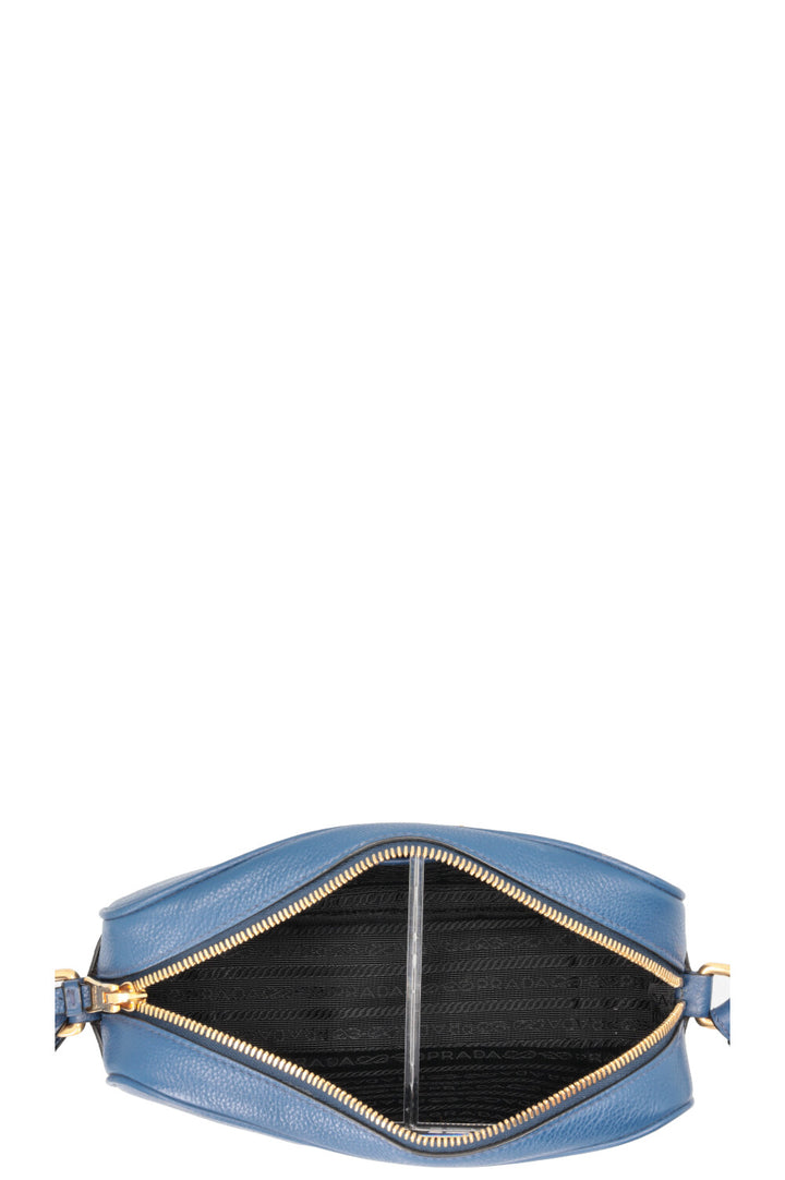 PRADA Camera Bag Leather Blue