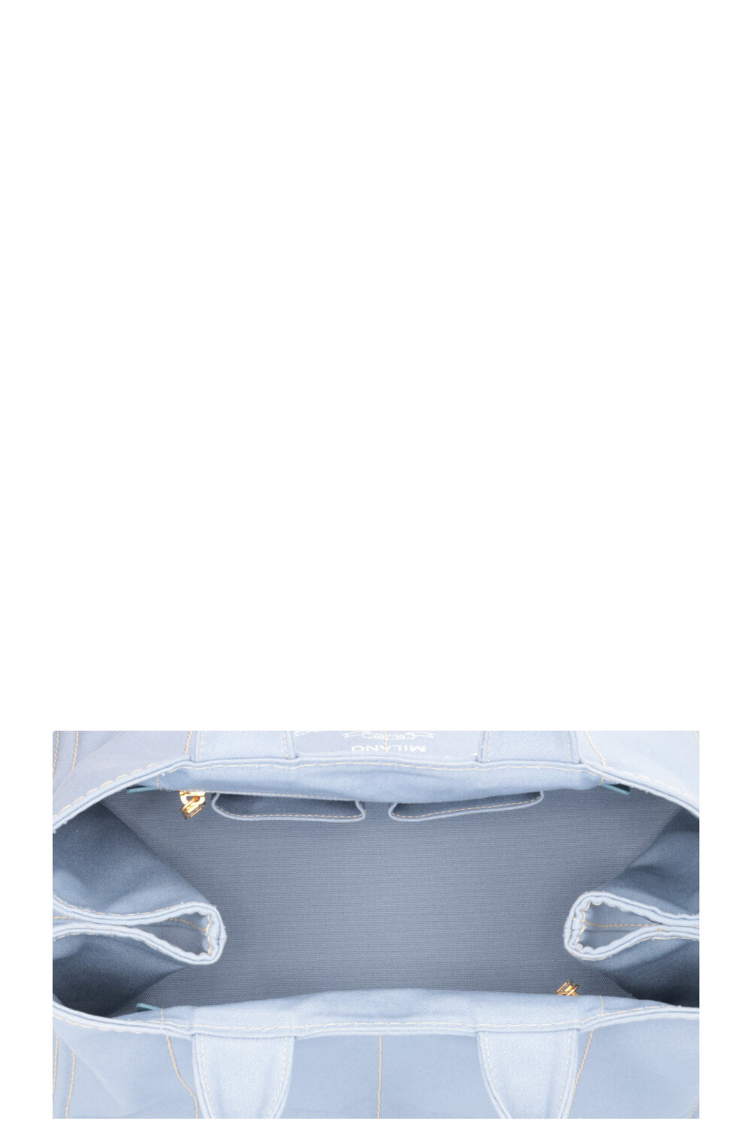 PRADA Canapa Tote Bag Toile Bleu Clair