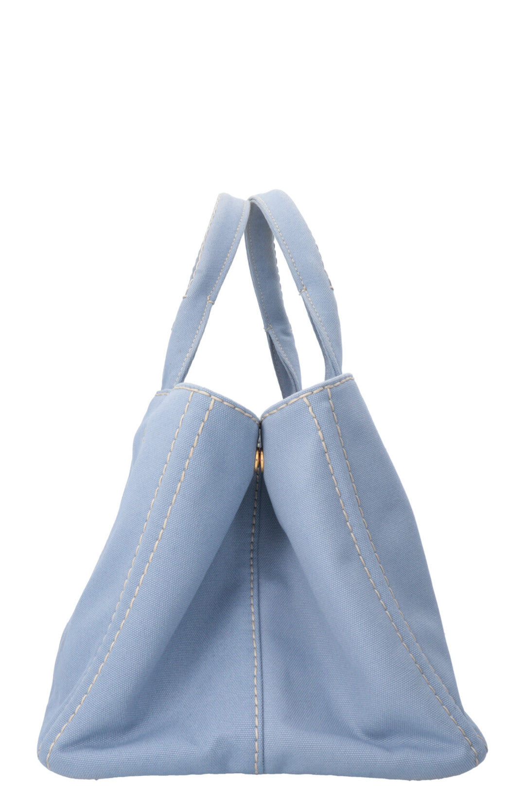 PRADA Canapa Tote Bag Toile Bleu Clair